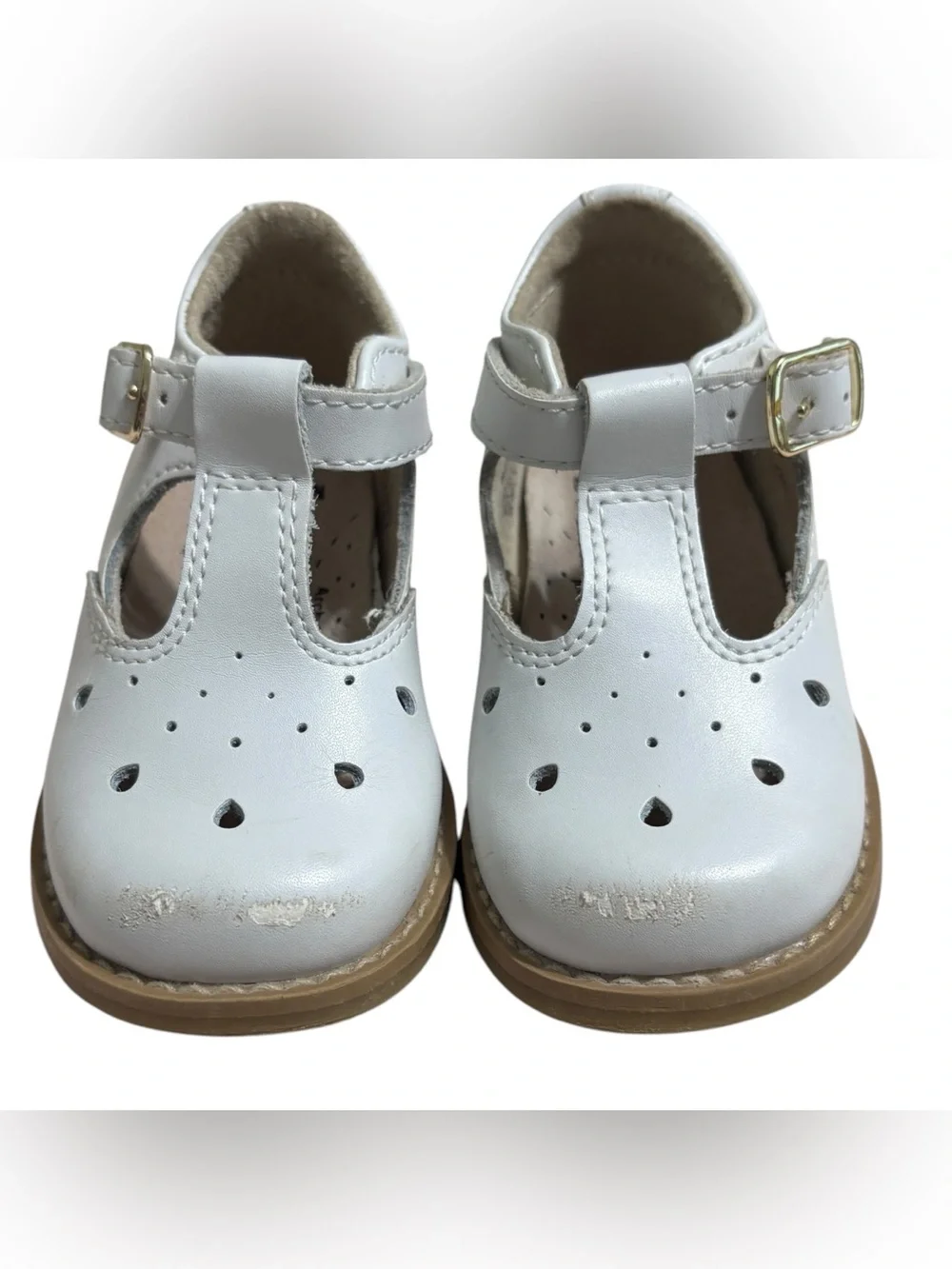 FootMates White T-Strap Harper Mary Jane Shoes size 4 Toddler